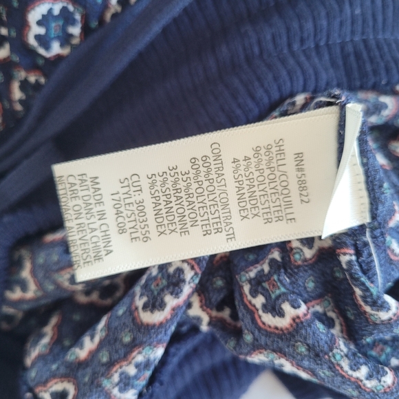 MAX STUDIO Tile Print Pattern Lightweight Blue Joggers - Picture 14 of 15